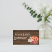 Wood Rustic Pumpkin - Windeln Raffle Umschließung Begleitkarte (Stehend Vorderseite)