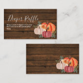 Wood Rustic Pumpkin - Windeln Raffle Umschließung Begleitkarte (Vorne/Hinten)