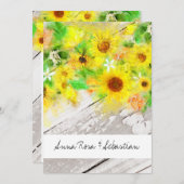 *~* Wood Rustic Vintag Sonnenblumen Country Weddin Einladung (Vorne/Hinten)