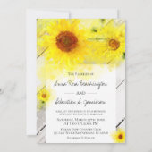 *~* Wood Rustic Vintag Sonnenblumen Country Weddin Einladung (Rückseite)