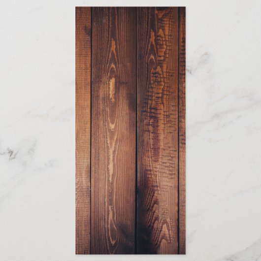 Wood Rustic Wedding Dinner Menükarte (Rückseite)