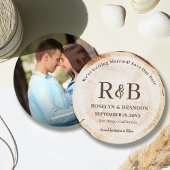 Wood Rustic Wedding Monogram Names Custom Foto Save The Date