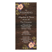 Wood Rustic Wedding Program Werbekarte (Vorne)