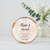 Wood Rustic Wedding Tree Grain Custom Einladung (Stehend Vorderseite)