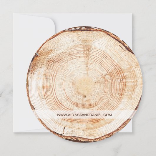 Wood Rustic Wedding Tree Grain Custom Einladung (Rückseite)