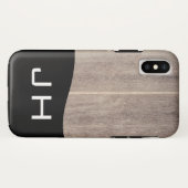 Wood Rustic Zwei-Buchstaben-Monogramm Case-Mate iPhone Hülle (Rückseite (Horizontal))