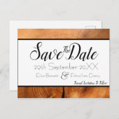 Wood Save the Date Postcard Postkarte (Vorne/Hinten)