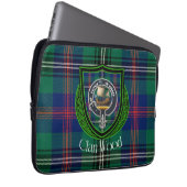 Wood Scottish Clan Tartan and Crest  Laptopschutzhülle (Vorne Rechts)