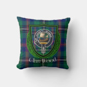 Wood Scottish Clan Tartan & Crest Kissen (Vorderseite)