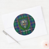 Wood Scottish Clan Tartan & Crest Runder Aufkleber (Umschlag)