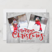 Wood Script Frohe Weihnachten 2 Foto (Vorderseite)