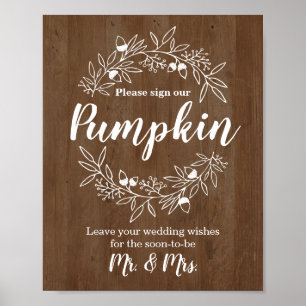 Wood Sign Our Pumpkin Wedding Verlobung Gästebuch