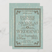 Wood Sign Wedding Einladung (Vorne/Hinten)