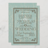 Wood Sign Wedding Einladung (Vorne/Hinten)