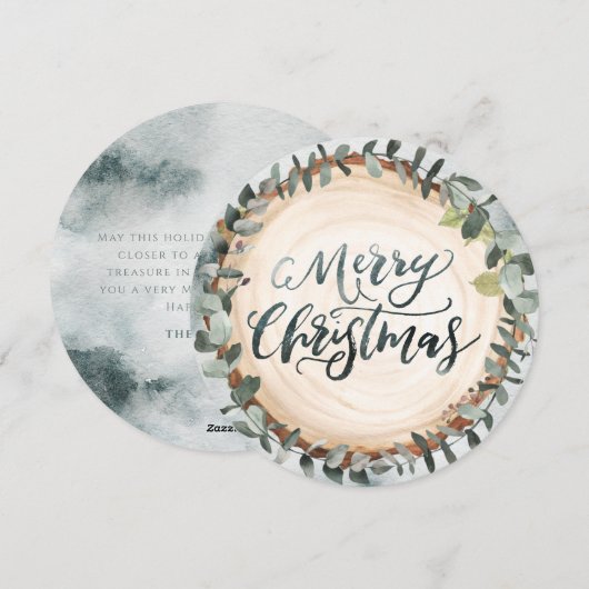 Wood Slice Frohe Weihnachten (Vorne/Hinten)