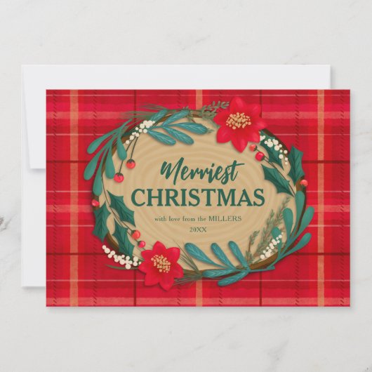 Wood Slice wünscht Feiertagskarte (Vorderseite)