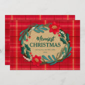 Wood Slice wünscht Feiertagskarte (Vorne/Hinten)