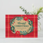 Wood Slice wünscht Feiertagskarte (Stehend Vorderseite)