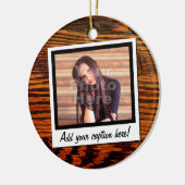 Wood Snapshot Foto Weihnachtsdekoration Keramikornament (Links)