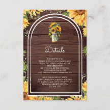 Wood Sunflowers Mason Jar Arch Wedding Details