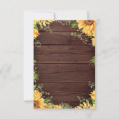 Wood Sunflowers Mason Jar Arch Wedding RSVP Karte (Rückseite)
