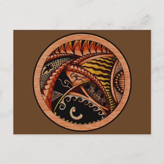 Wood Tattoo Postkarte (Vorderseite)