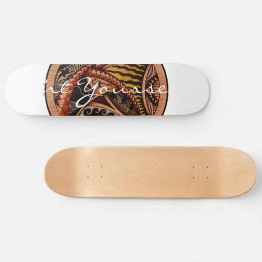 Wood Tattoo Skateboard (Horizontal)