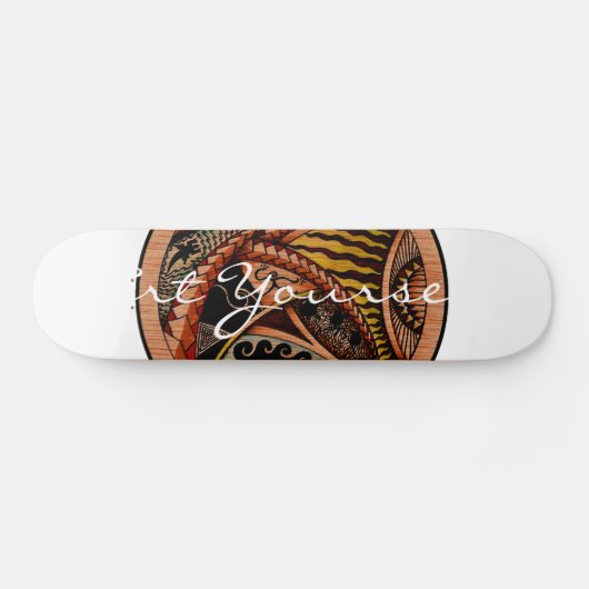 Wood Tattoo Skateboard (Horizontal)
