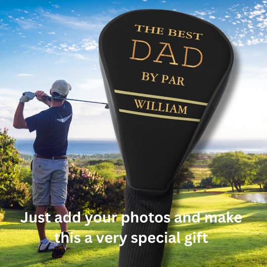 Wood Texture Look Best Dad by Par Name Golf Headcover