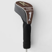 Wood Texture Personalized Monogram Name Golf Headcover (angewinkelt)