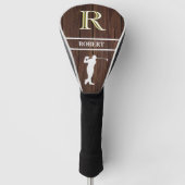 Wood Texture Personalized Monogram Name Golf Headcover (Vorderseite)