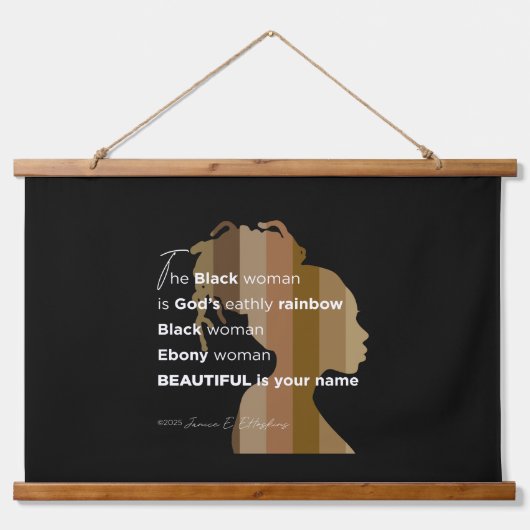 Wood Topped Wall Tapestry Wandteppich Mit Holzrahmen (Vorne)