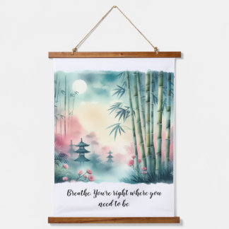 Wood Topped Wall Tapestry Zen Wandteppich Mit Holzrahmen