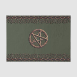 Wood Twig Pentagramm Olive Green Wiccan Seidenpapier