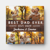 Wood Vatertag Bester Vater je FotoCollage Fotoplatte (Vorderseite)