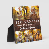 Wood Vatertag Bester Vater je FotoCollage Fotoplatte (Vorderseite)