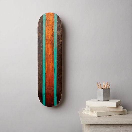 Wood vintage design skateboard (Wandkunst)