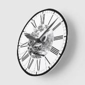 Wood Warbler British Bird Illustration Round Clock Runde Wanduhr (Winkel)