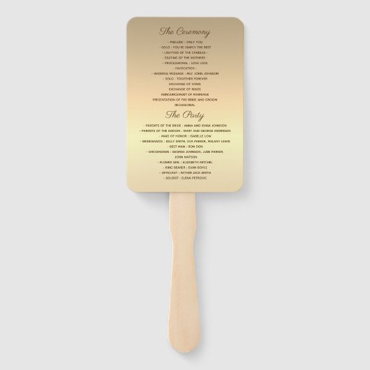Wood Wedding Program Hand Fan Fächer (Rückseite)