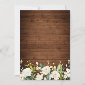 Wood White Roses Floral I Do GRILLEN Engagement Pa Einladung (Rückseite)
