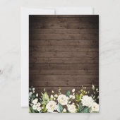 Wood & White Roses & Lantern Wedding speichern das Einladung (Rückseite)