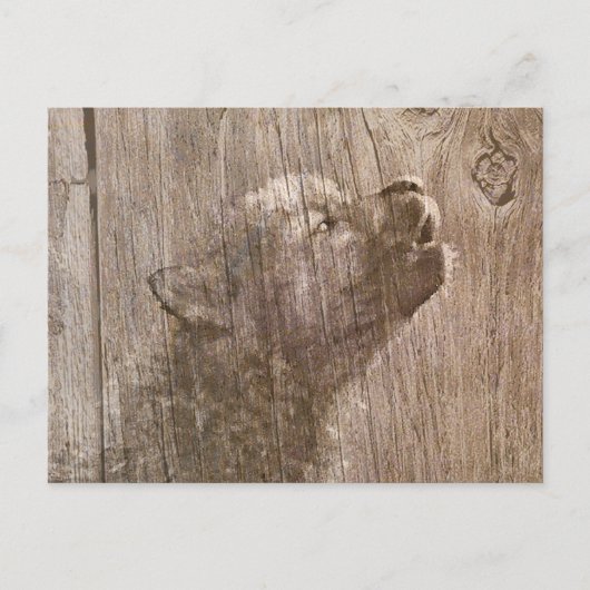 Wood Wolf Pup Art Postkarte (Vorderseite)