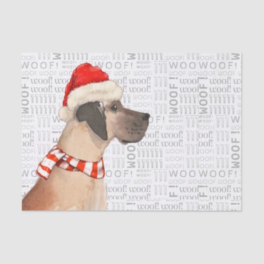 Wood Word Art und Great Dane Weihnachten Seidenpapier (Vorderseite)