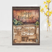 Wood Working Birthday Card Karte (Gelbe Blume)