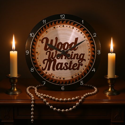 Wood Working Master Carpenter's Saw  Große Wanduhr