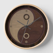 Wood Yin Yang Uhr (Vorderseite)