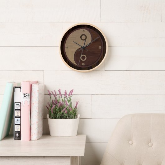 Wood Yin Yang Uhr (Lesesaal)
