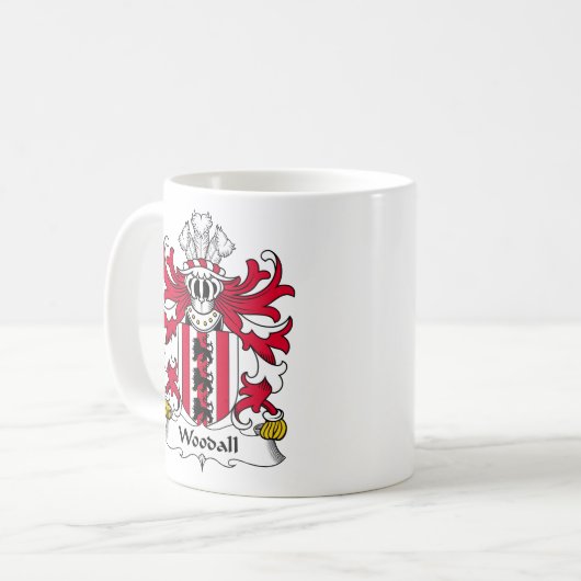 Woodall Familienwappen Kaffeetasse (Vorderseite Links)
