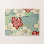 Woodblock Druck der Hartriegel-Blüten Puzzle (Horizontal)