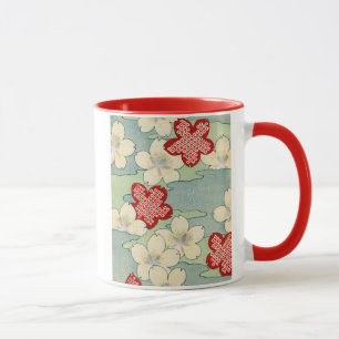 Woodblock Druck der Hartriegel-Blüten Tasse